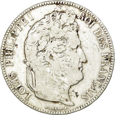 Coin, France, Louis-Philippe, 5 Francs, 1843, Rouen, VF(20-25), Silver,KM 749.2