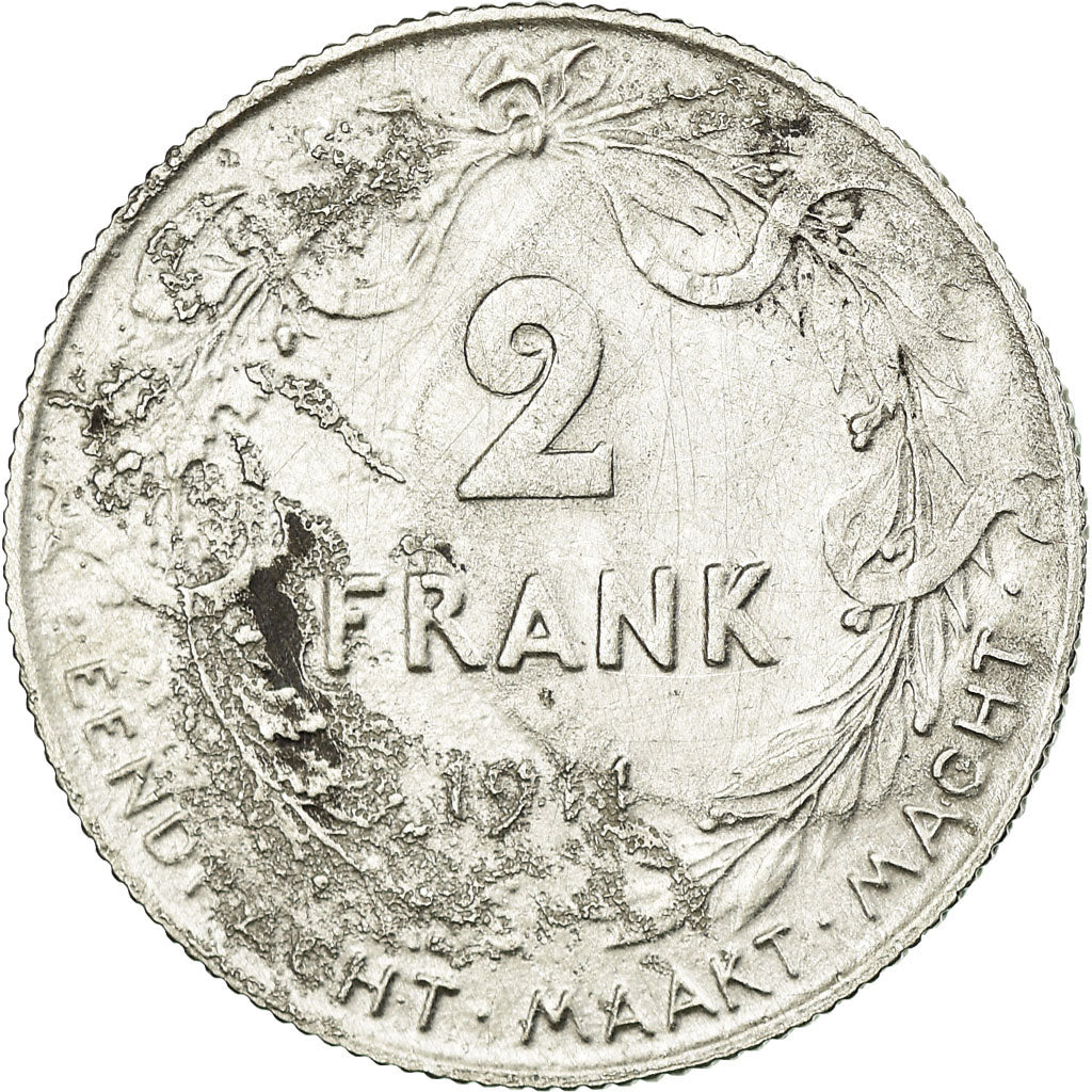 Coin, Belgium, 2 Francs, 2 Frank, 1911, VF(20-25), Silver, KM:75