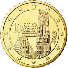 Austria, 10 Euro Cent, 2003, MS(65-70), Brass, KM:3085