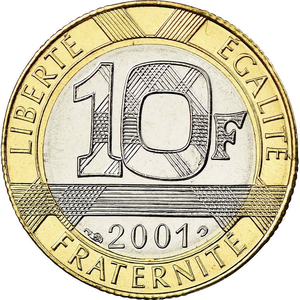 Coin, France, 10 Francs, 2001, Paris, MS(65-70), Bi-Metallic, Gadoury:827