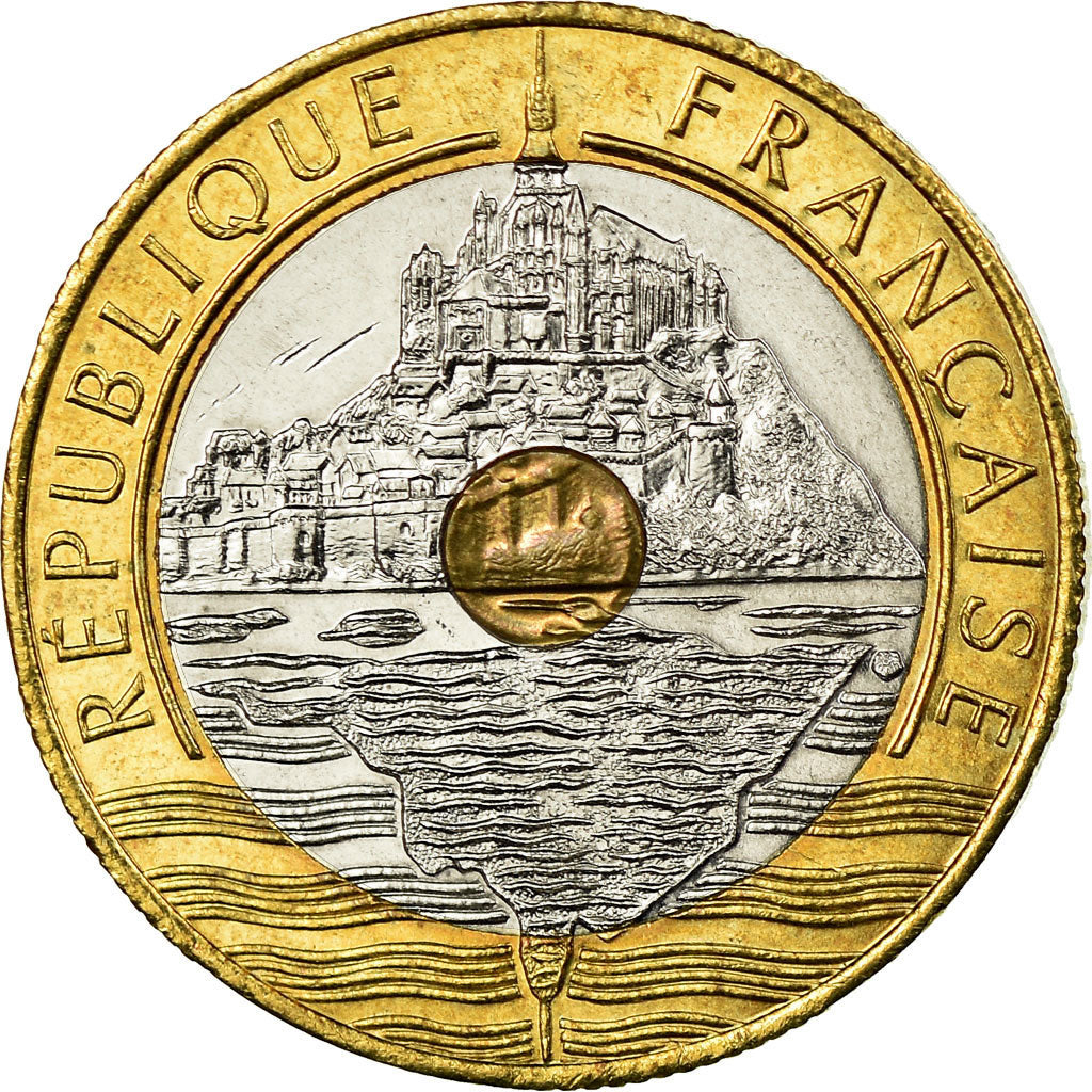 Monnaie, France, Mont Saint Michel, 20 Francs, 1992, Paris, SUP, Tri-Metallic