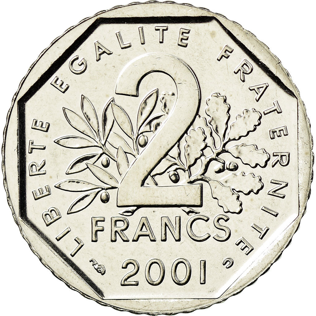 Coin, France, Semeuse, 2 Francs, 2001, Paris, MS(65-70), Nickel, KM:942.1