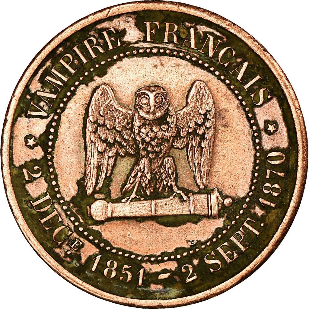 Munten, Frankrijk, 5 Centimes, 1870, Satirique, ZF+, Bronze