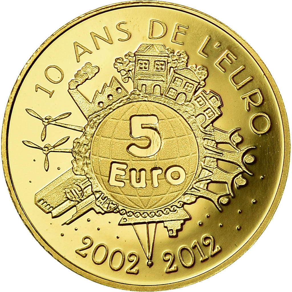France, 5 Euro, 2012, Proof, FDC, Or, Gadoury:EU525, KM:1890