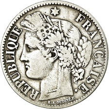Coin, France, Cérès, 2 Francs, 1872, Bordeaux, VF(30-35), Silver, KM:817.2