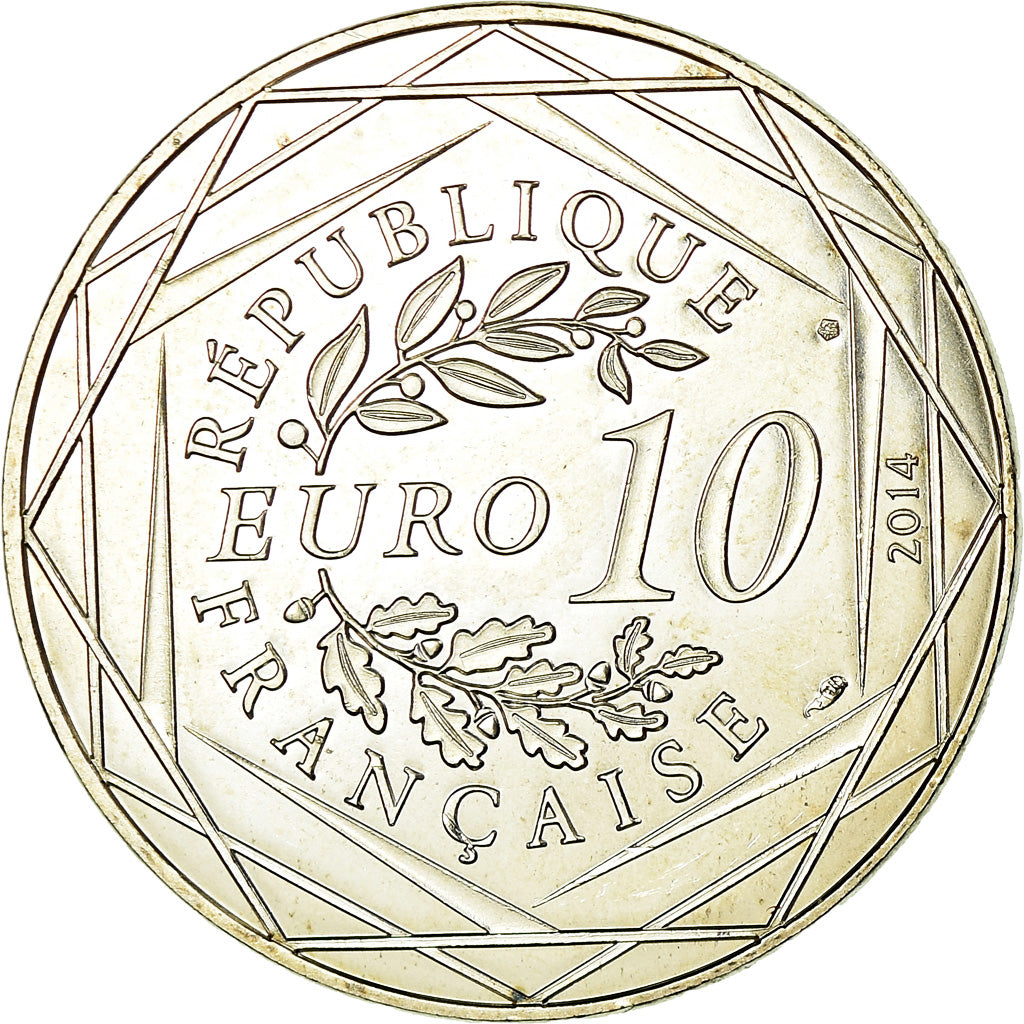 France, Sempé - Fraternité, 10 Euro, 2014, MS(65-70), Silver, Gadoury:EU719