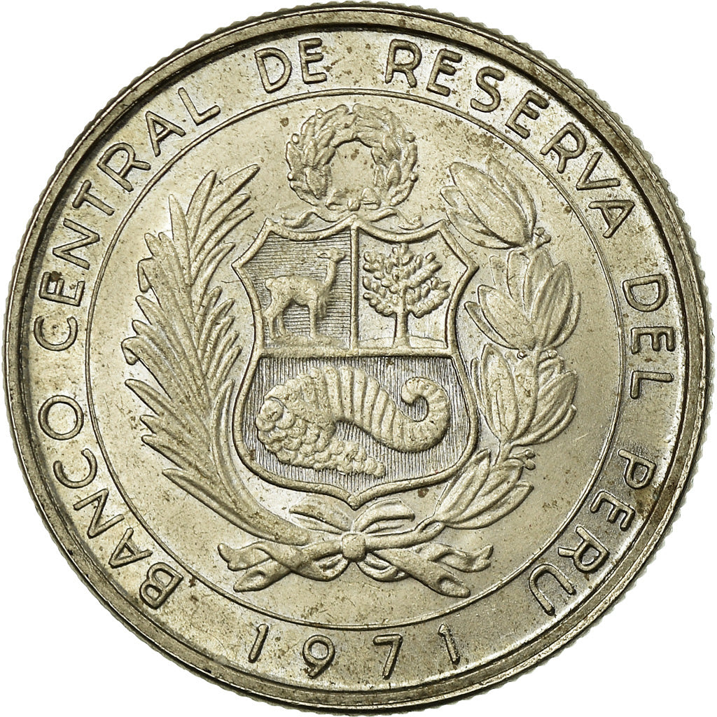 Moneda, Perú, 10 Soles, 1971, Lima, MBC+, Cobre - níquel, KM:255