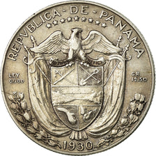 Coin, Panama, 1/2 Balboa, 1930, EF(40-45), Silver, KM:12.1