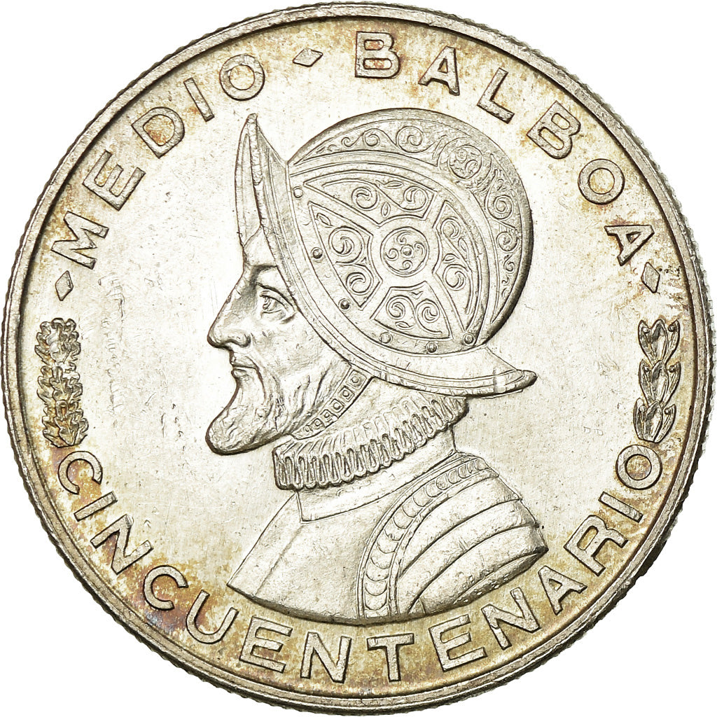 Coin, Panama, 1/2 Balboa, 1953, AU(55-58), Silver, KM:20