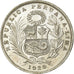 Moneda, Perú, 1/2 Sol, 1929, Lima, EBC, Plata, KM:216