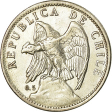 Coin, Chile, Peso, 1924, AU(50-53), Silver, KM:152.6