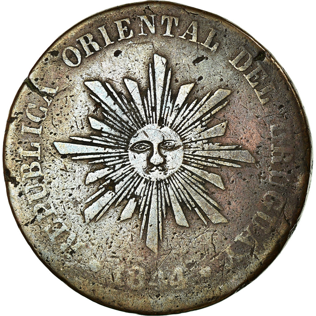 Coin, Uruguay, 40 Centesimos, 1844, VF(30-35), Copper, KM:3