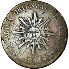 Coin, Uruguay, 40 Centesimos, 1844, VF(30-35), Copper, KM:3