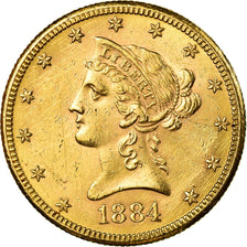 Coin, United States, Coronet Head, $10,1884, Philadelphia, AU(50-53), KM 102
