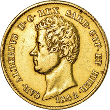 Moneta, DEPARTAMENTY WŁOSKIE, SARDINIA, Carlo Alberto, 20 Lire, 1842, Genoa