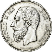 Coin, Belgium, Leopold II, 5 Francs, 5 Frank, 1874, EF(40-45), Silver, KM:24
