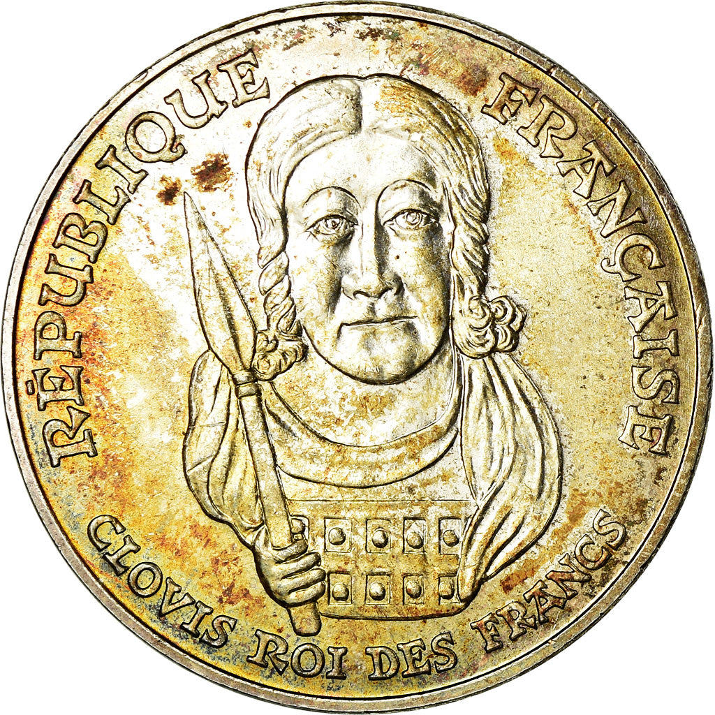 Coin, France, Clovis, 100 Francs, 1996, AU(55-58), Silver, KM:1180, Gadoury:953