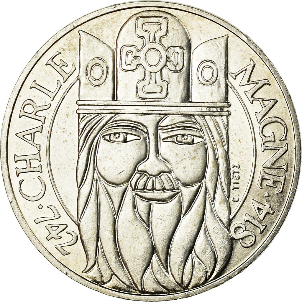 Monnaie, France, Charlemagne, 100 Francs, 1990, SUP, Argent, Gadoury:905, KM:982