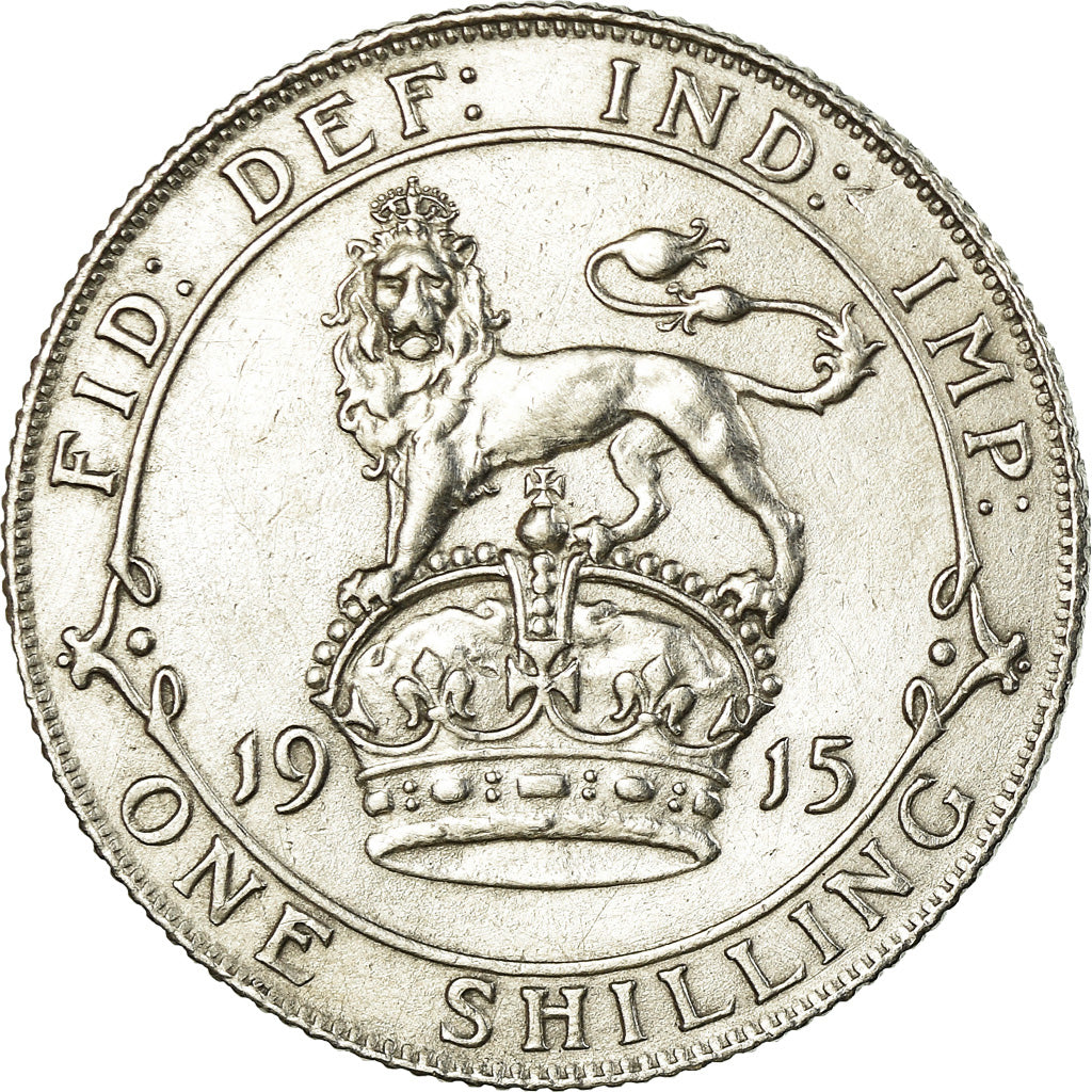 Coin, Great Britain, George V, Shilling, 1915, AU(50-53), Silver, KM:816