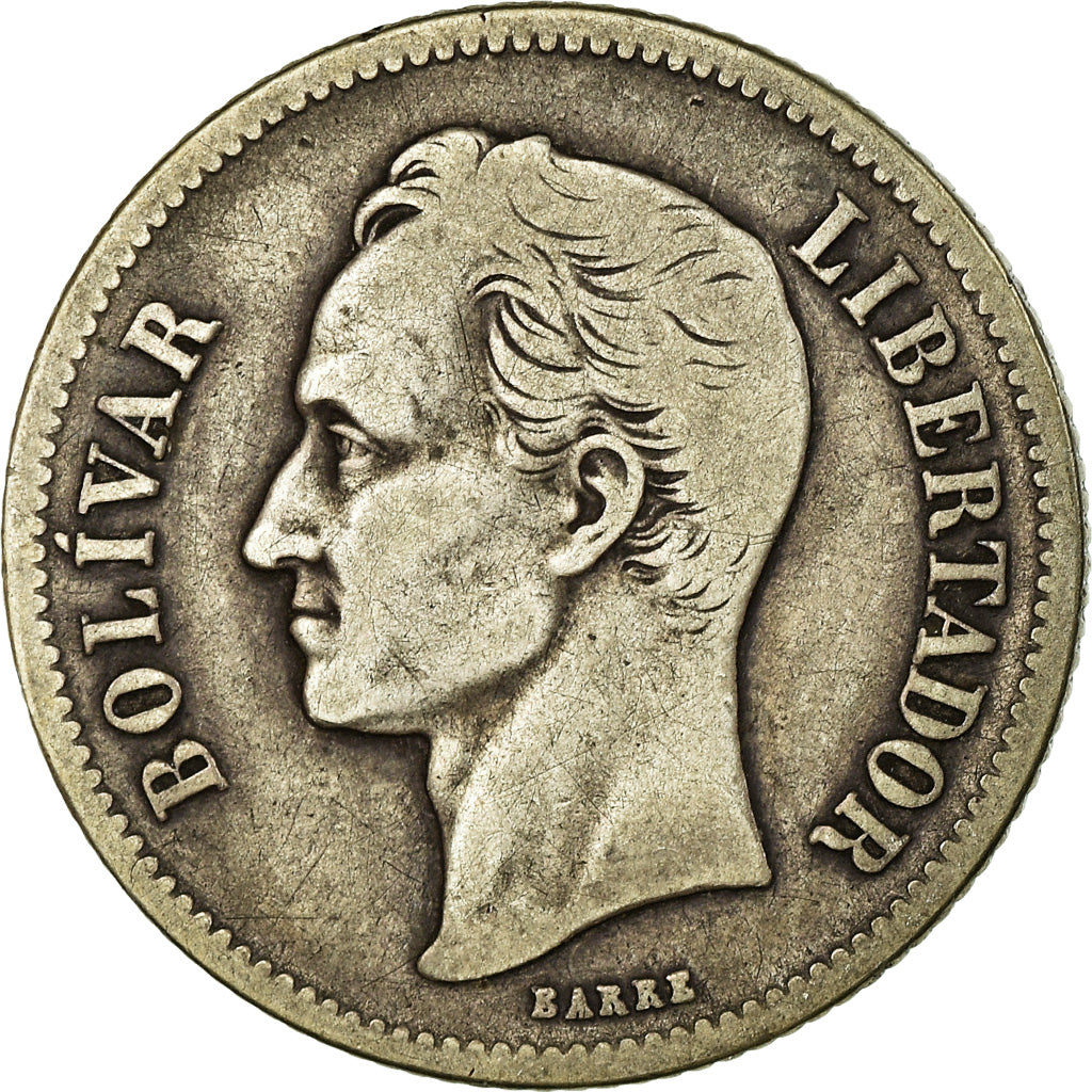 Munten, Venezuela, Gram 10, 2 Bolivares, 1929, ZF, Zilver, KM:23
