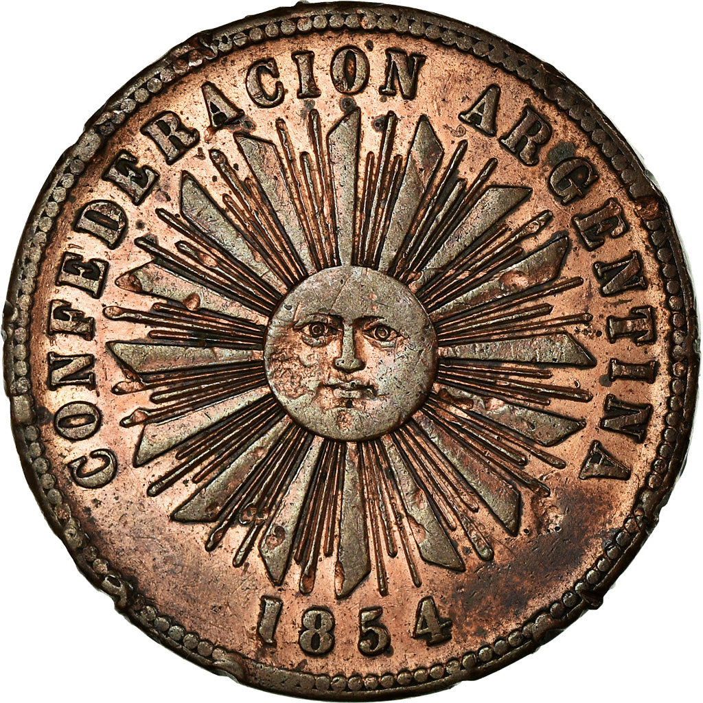 Coin, Argentina, 4 Centavos, 1854, EF(40-45), Copper, KM:25