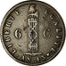 Moneta, Haiti, 6 Centimes, 1846, EF(40-45), Miedź, KM:28