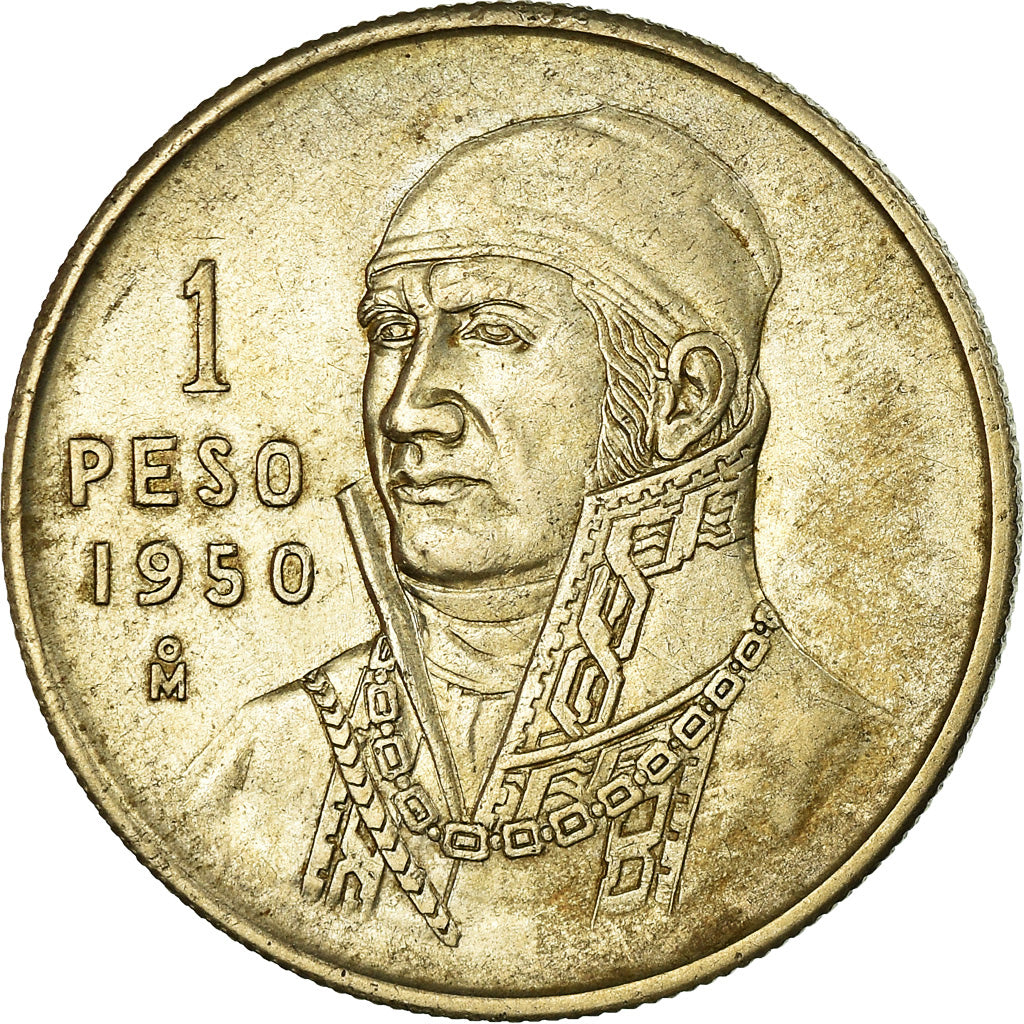 Moneda, México, Peso, 1950, Mexico City, MBC+, Plata, KM:457