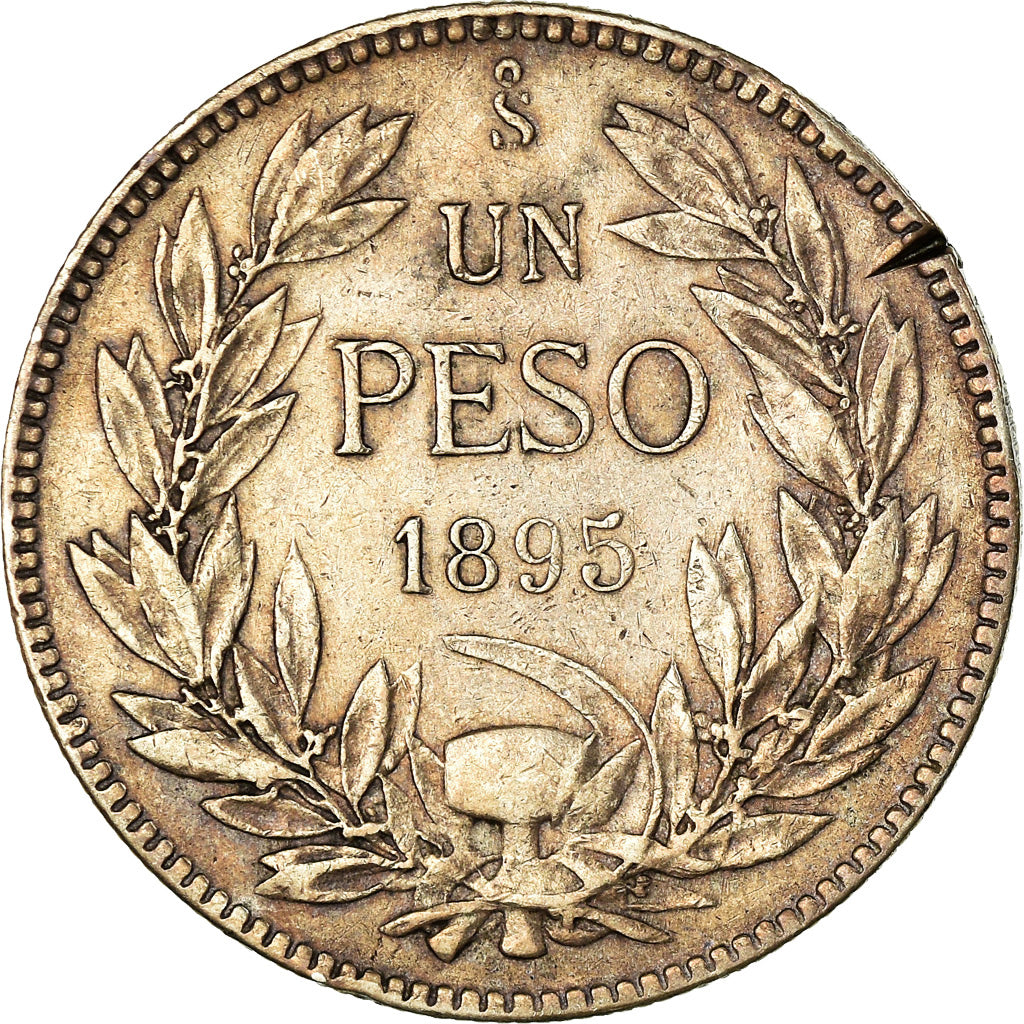 Coin, Chile, Peso, 1895, EF(40-45), Silver, KM:152.1