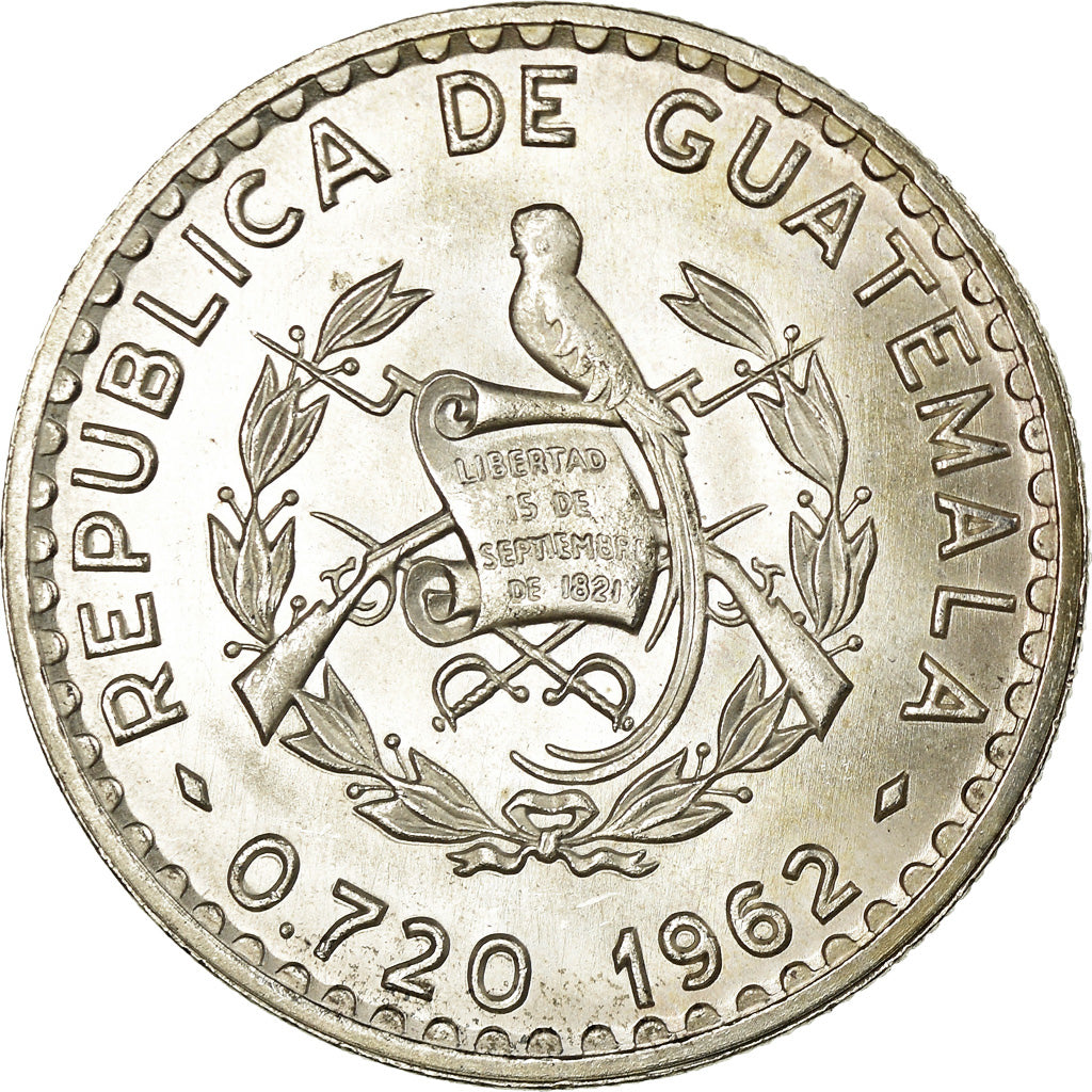 Moneda, Guatemala, 50 Centavos, 1962, SC, Plata, KM:264
