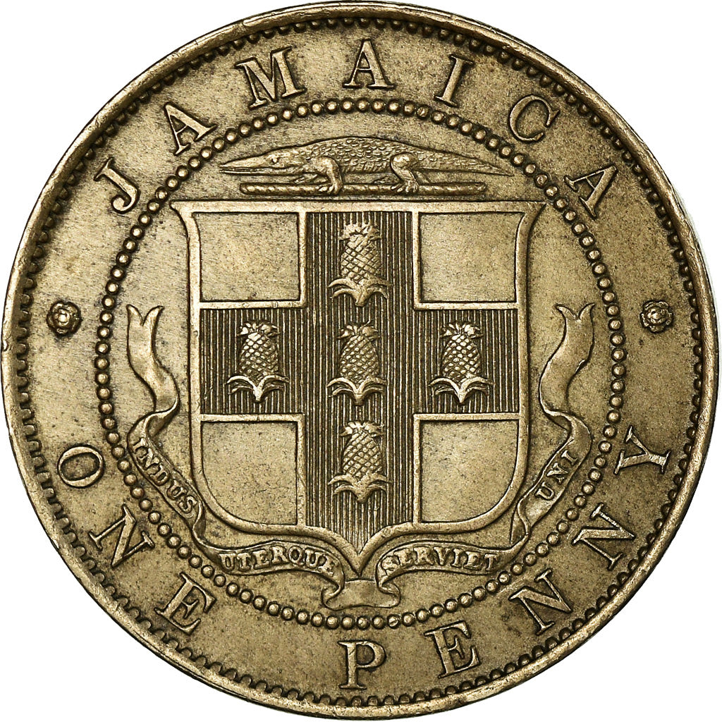 Coin, Jamaica, George V, Penny, 1928, AU(50-53), Copper-nickel, KM:26