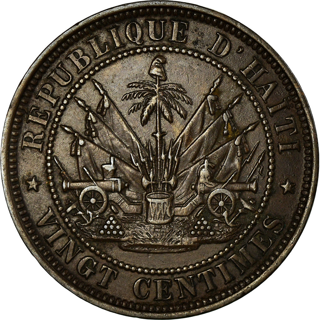 Coin, Haiti, 20 Centimes, 1863, AU(50-53), Bronze, KM:41