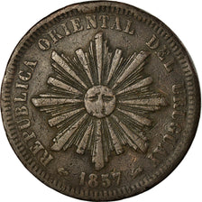 Moneta, Uruguay, 40 Centesimos, 1857, Lyon, France, BB, Rame, KM:10