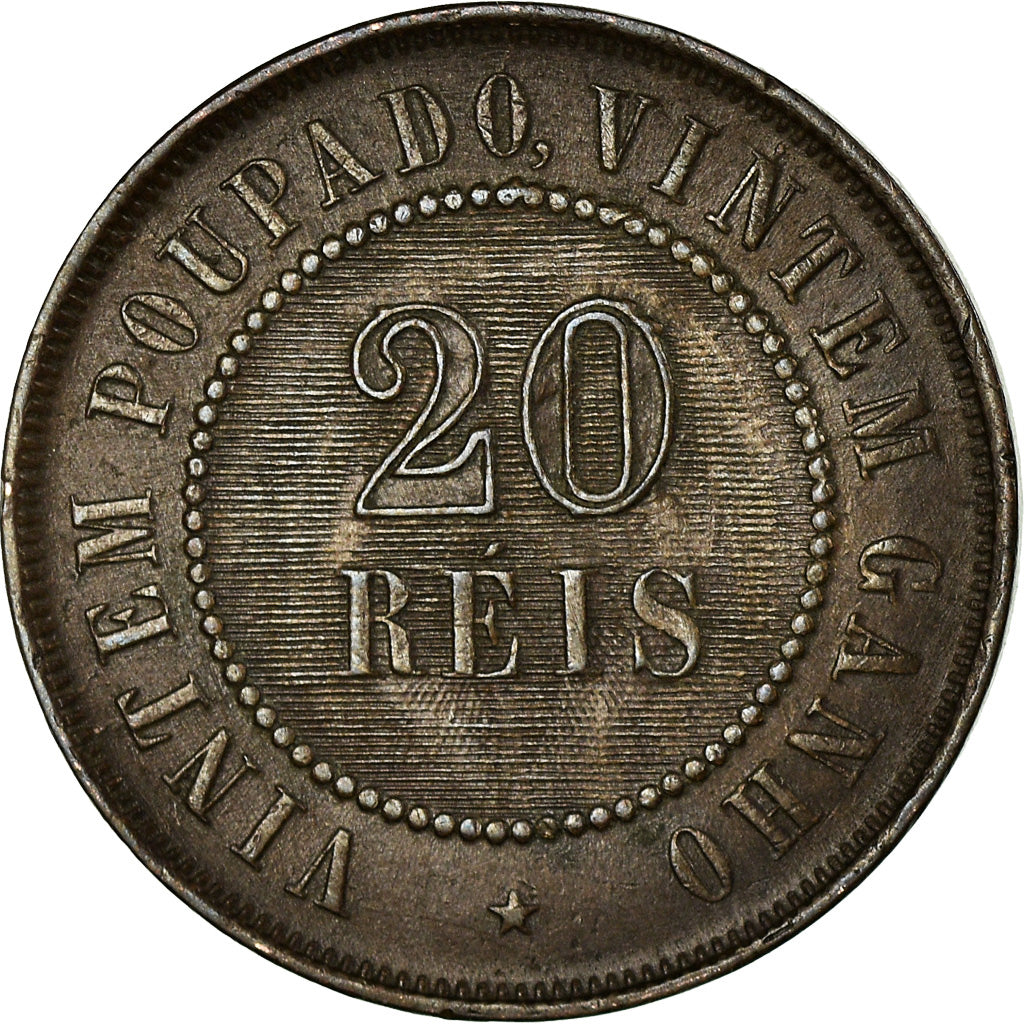Moneda, Brasil, 20 Reis, 1889, MBC+, Bronce, KM:490