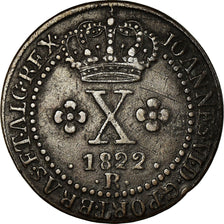Moneta, Brasile, 10 Reis, 1822, Rio de Janeiro, BB+, Rame, KM:314.1