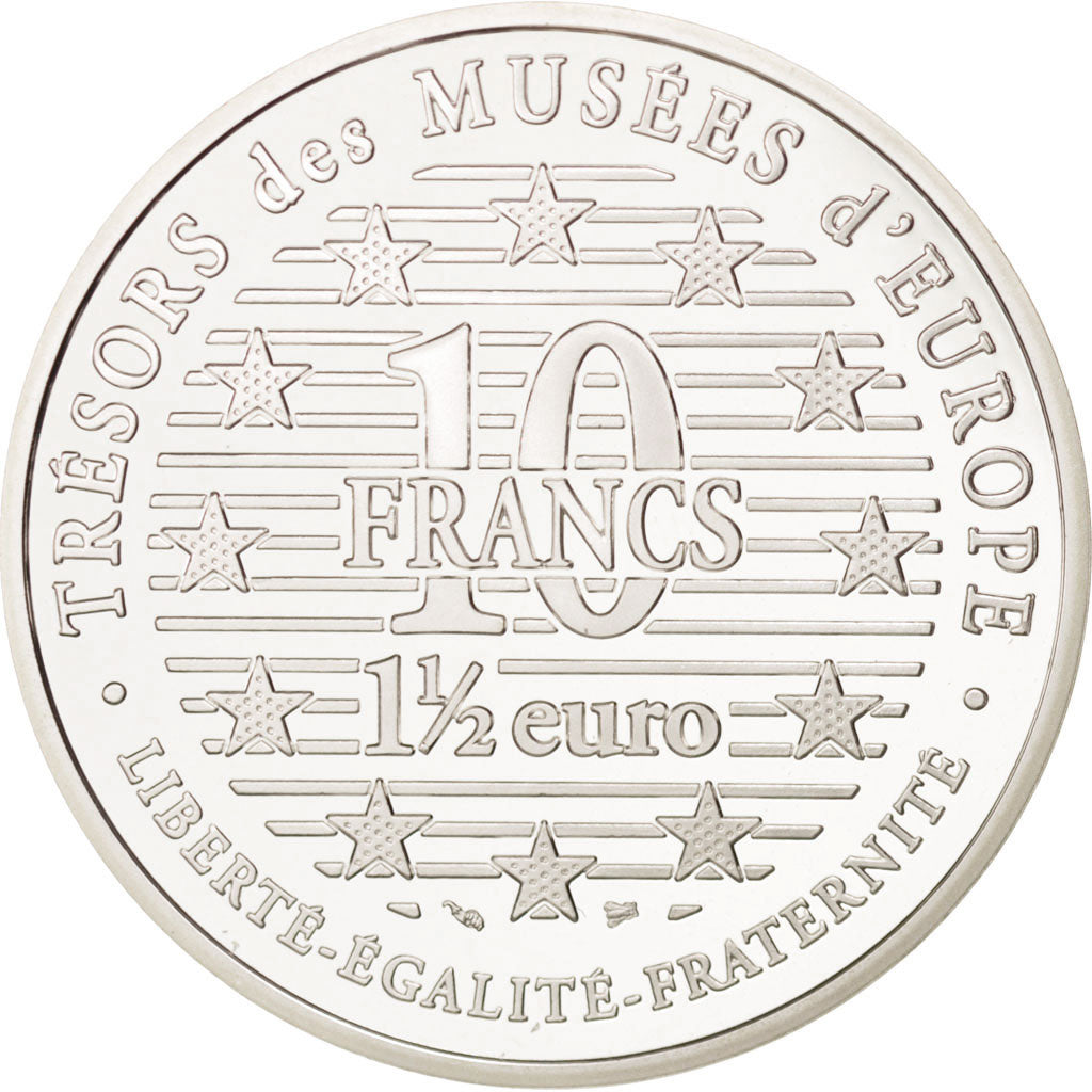 FRANCE, 10 Francs-1.5 Euro, 1996, KM #1122, MS(65-70), Silver, 22.20