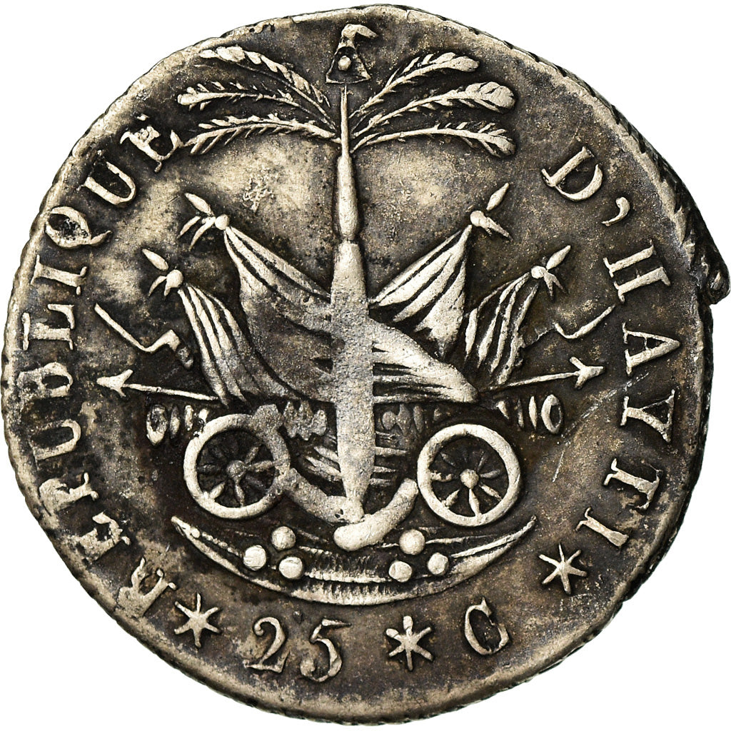 Coin, Haiti, 25 Centimes, 1817, AU(50-53), Silver, KM:15.1