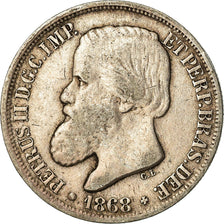 Coin, Brazil, Pedro II, 200 Reis, 1868, EF(40-45), Silver, KM:471