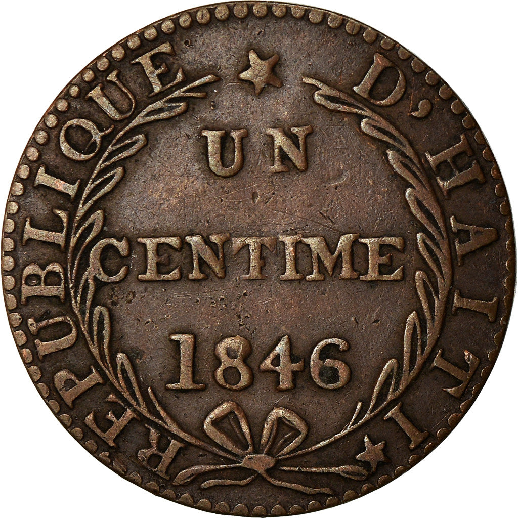 Coin, Haiti, Centime, 1846, EF(40-45), Copper, KM:25.2
