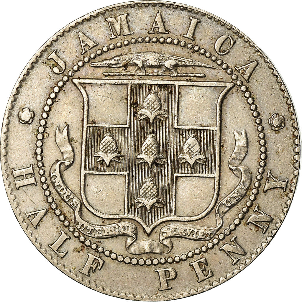 Monnaie, Jamaica, George V, 1/2 Penny, 1918, TTB, Copper-nickel, KM:25