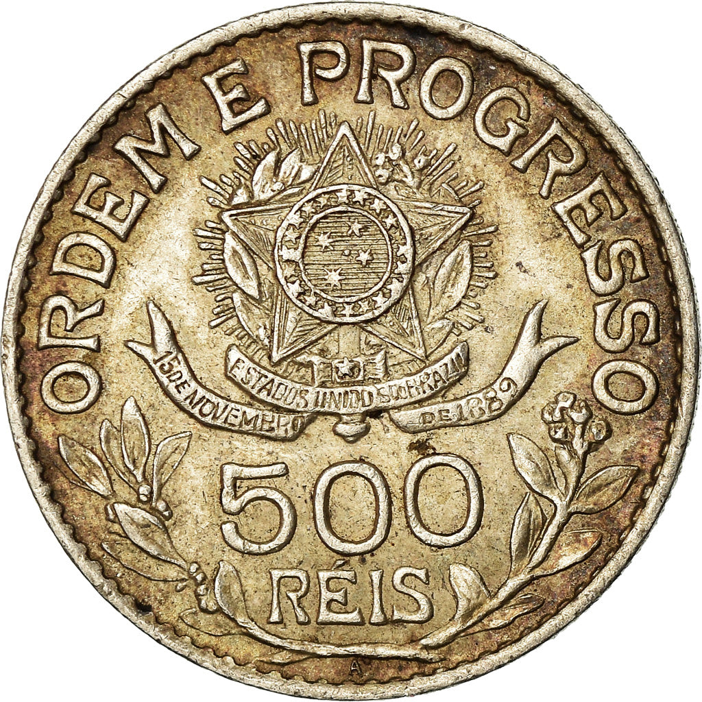 Coin, Brazil, 500 Reis, 1913, AU(50-53), Silver, KM:512