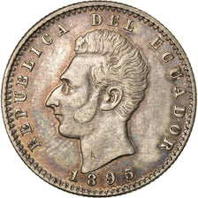Coin, Ecuador, 2 Decimos, Dos, 1895, Philadelphia, EF(40-45), Silver, KM:51.4
