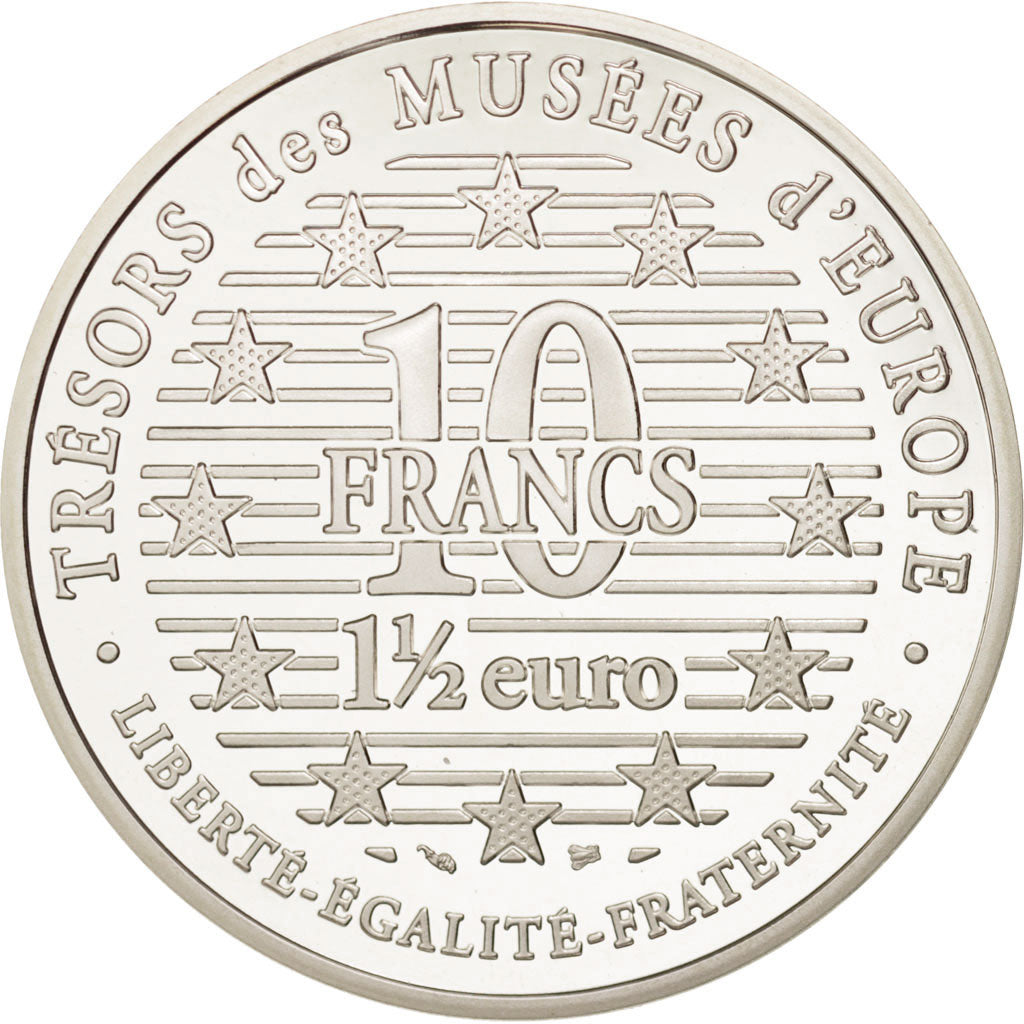 FRANCE, 10 Francs-1.5 Euro, 1996, KM #1121, MS(65-70), Silver, 37, 22.20