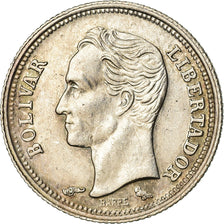Coin, Venezuela, 25 Centimos, 1960, AU(55-58), Silver, KM:35a