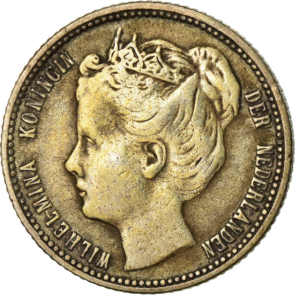 Moneda, Curaçao, Queen Wilhelmina, 1/4 Gulden, 1900, MBC+, Plata, KM:35