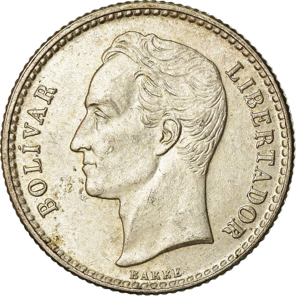 Coin, Venezuela, 50 Centimos, 1954, Philadelphia, AU(55-58), Silver, KM:36