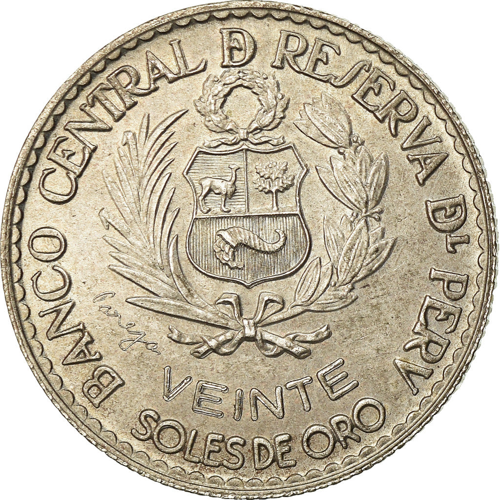 Coin, Peru, 20 Soles, 1965, AU(55-58), Silver, KM:241