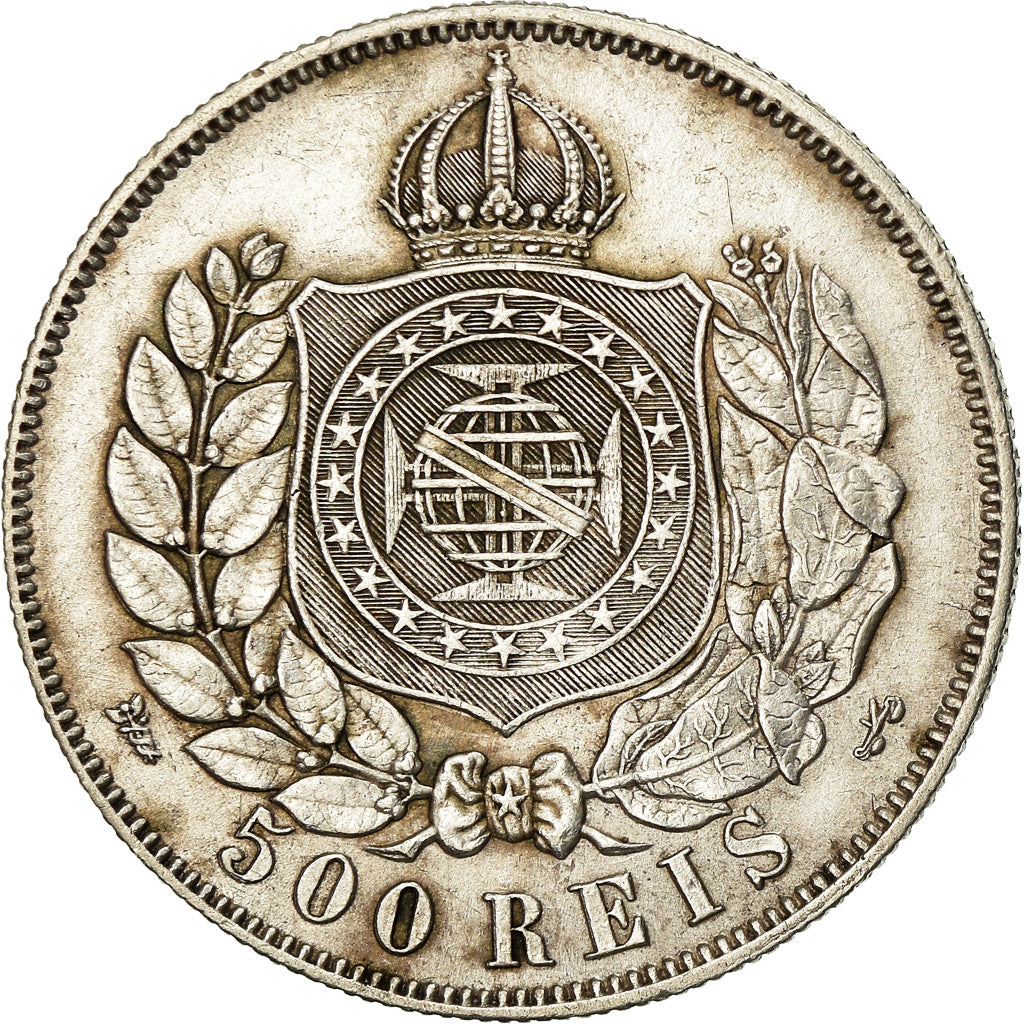 Moneda, Brasil, Pedro II, 500 Reis, 1868, MBC+, Plata, KM:472