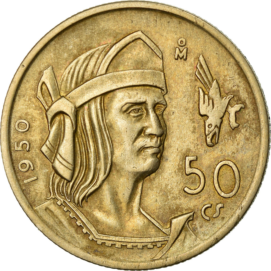 Coin, Mexico, 50 Centavos, 1950, Mexico City, AU(50-53), Silver, KM:449