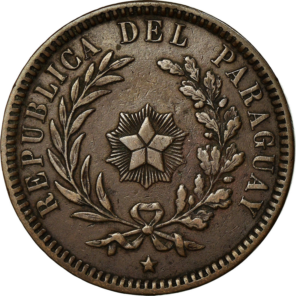 Coin, Paraguay, 2 Centesimos, 1870, EF(40-45), Copper, KM:3