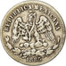Moneda, México, 25 Centavos, 1885, Alamos, BC+, Plata, KM:406